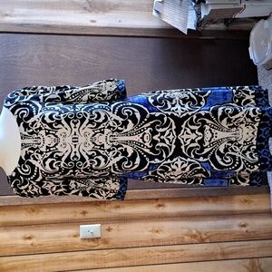 White House/Black Market size M blue, black, cream dress